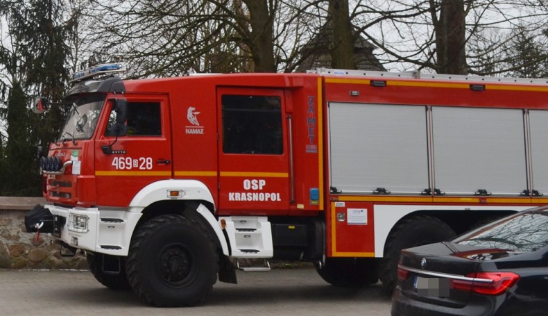 Strażacy z OSP w Krasnopolu mają nowy wóz strażacki, fot. Marcin Kapuściński