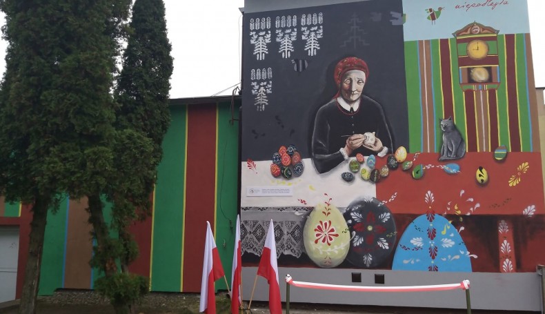 W Lipsku odsłonięto mural z pisankarką, fot. Edyta Wołosik