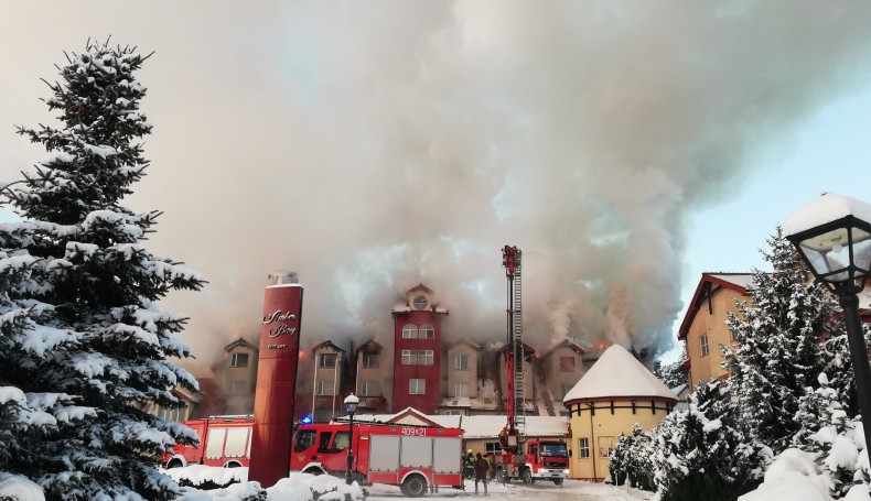 Pożar hotelu w Augustowie, fot. Marta Sołtys
