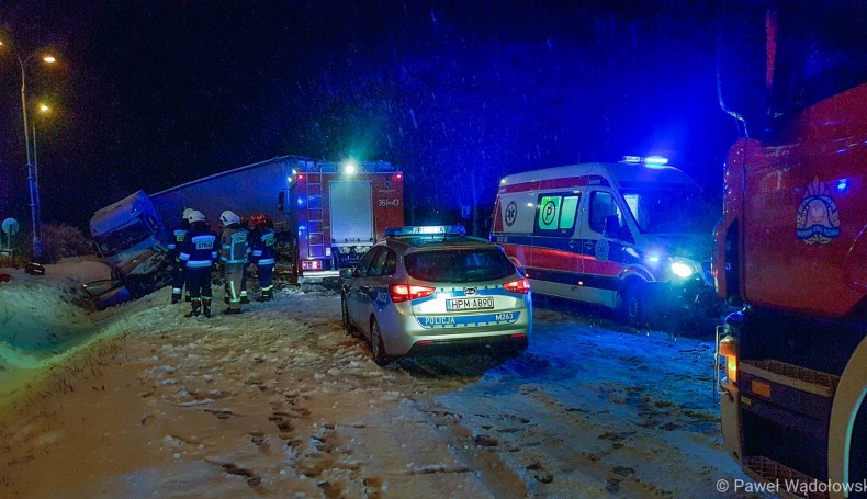 Wypadek w Kisielnicy, fot. Paweł Wądołowski