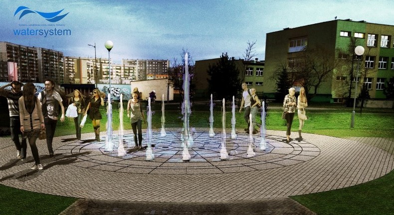 Wizualizacja suwalskiej fontanny, źródło: Przedsiębiorstwo Wodociągów i Kanalizacji w Suwałkach