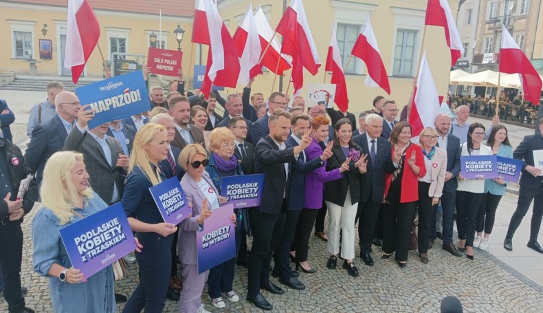 Konferencja prasowa polityków KO, Polski 2025 i PSL-u w Białymstoku, 22.05.2025, fot. Marcin Gliński