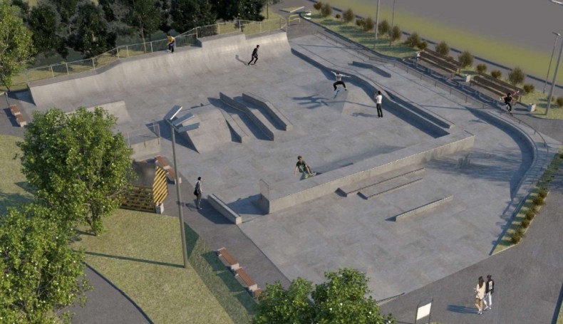 Wizualizacja skateparku nad Zalewem Arkadia w Suwałkach, źródło: um.suwalki.pl