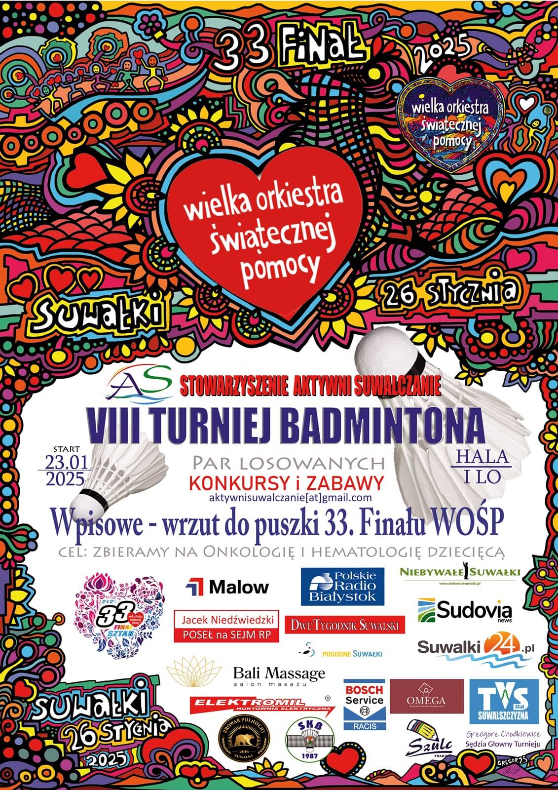 VIII Turniej Badmintona WOŚP