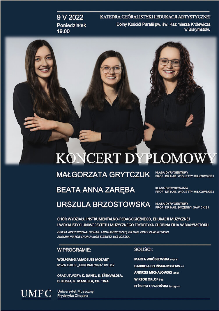 ​Koncert dyplomantek Uniwersytetu Muzycznego Fryderyka Chopina Filia w Białymstoku