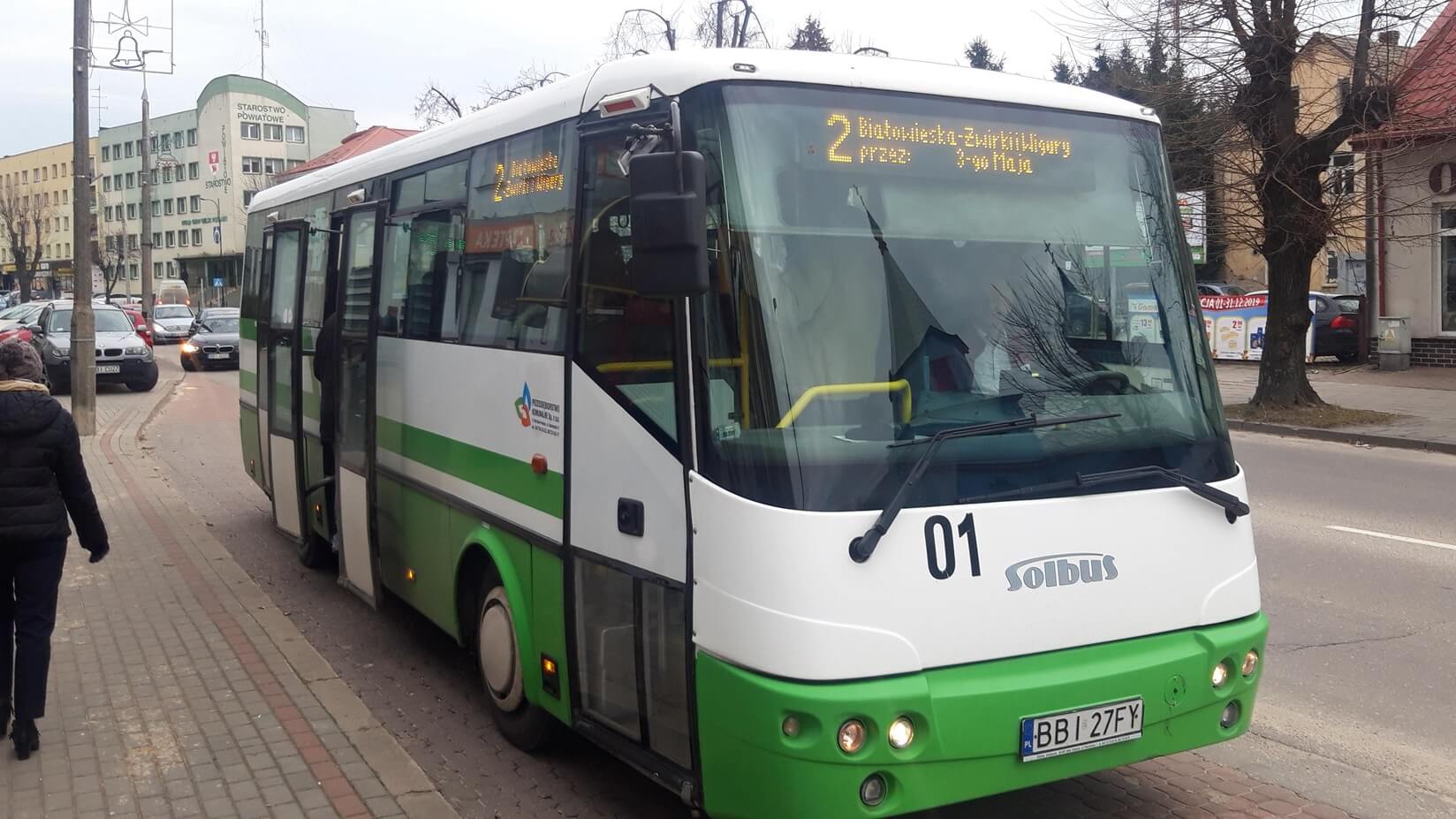 Public transport bus in Bielsk Podlaski, photo: Źmicier Kościn