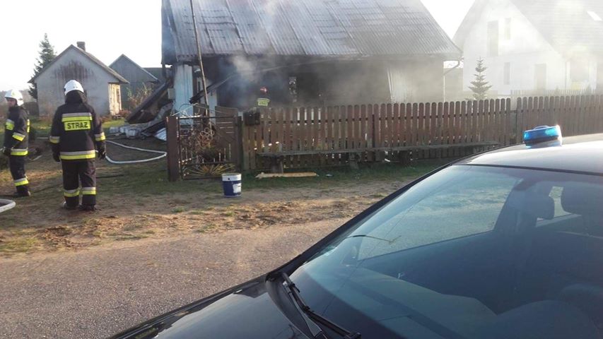 Wybuch butli z gazem w domu we wsi Orzeszkowo, fot. KPP w Hajnówce