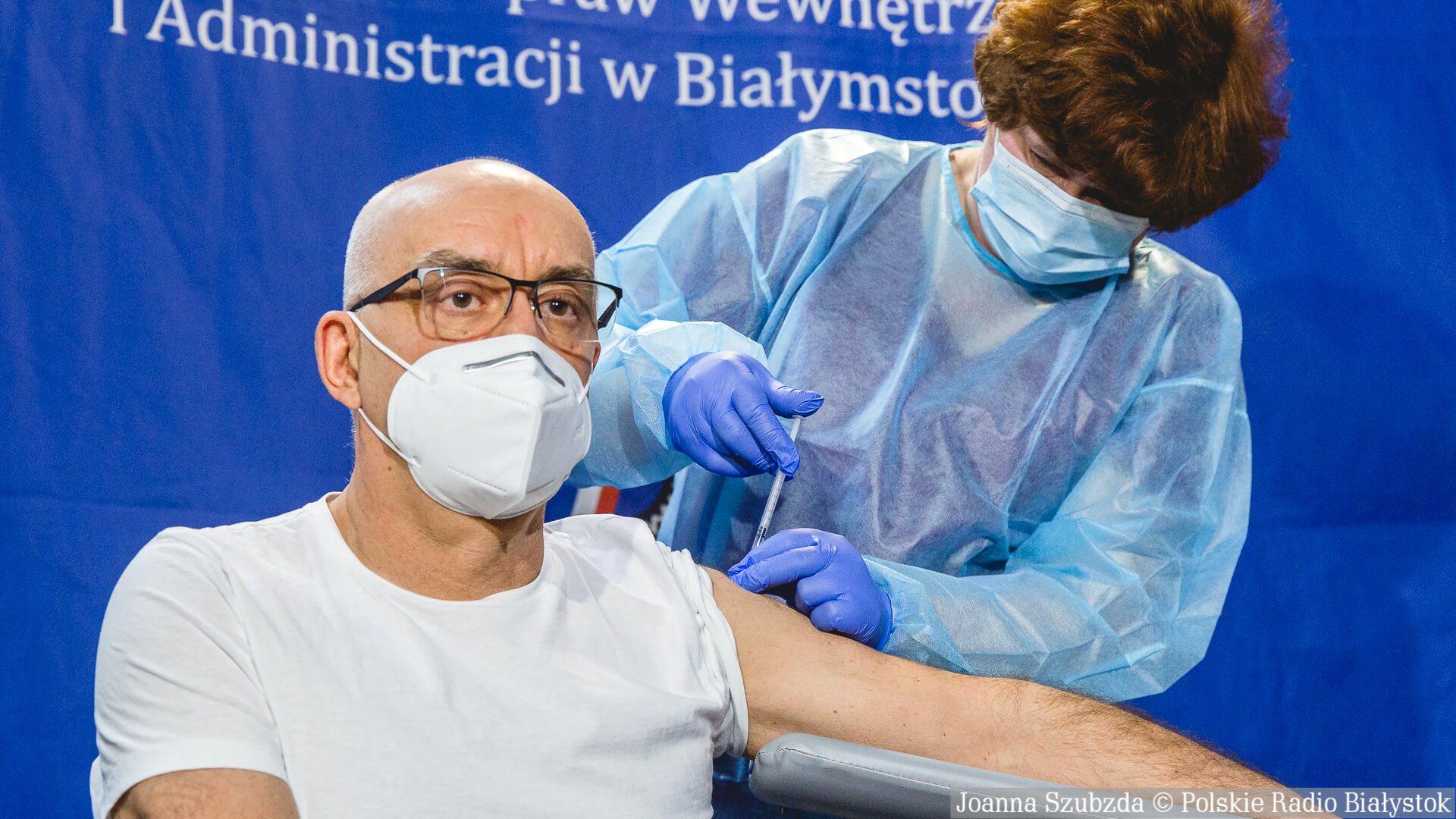 Pierwsze szczepienia przeciwko COVID-19 w Białymstoku w szpitalu MSWiA, fot. Joanna Szubzda