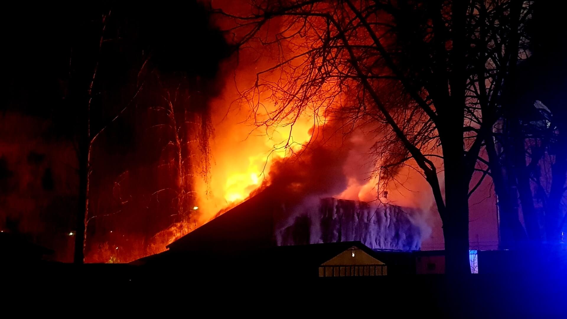 Pożar na ul. Angielskiej w Białymstoku, fot. Adam Janczewski