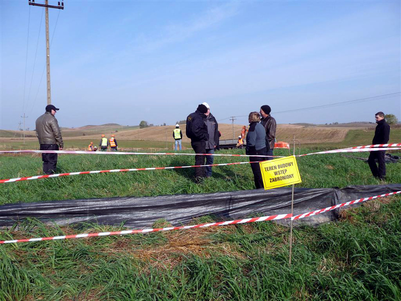 Szypliszki:  Właścicielka protestuje przeciwko budowie słupów energetycznych na swojej działce