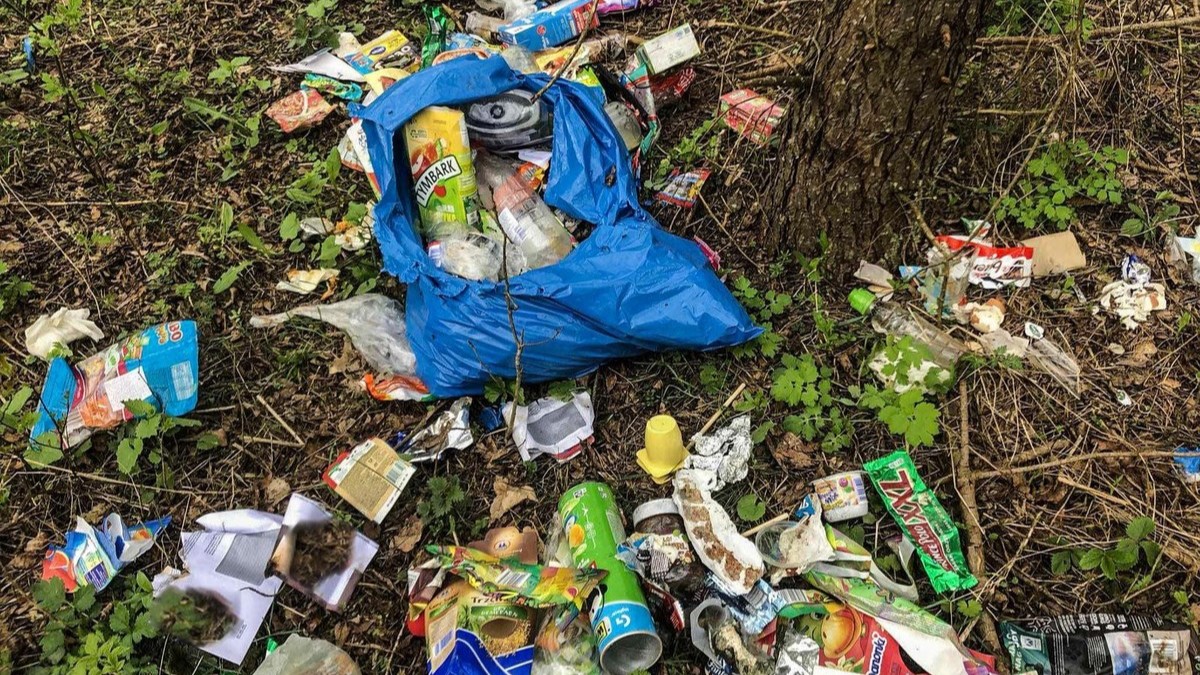 Nie dość, ze zapłaciła mandat za zaśmiecanie, to musiała po sobie posprzątać