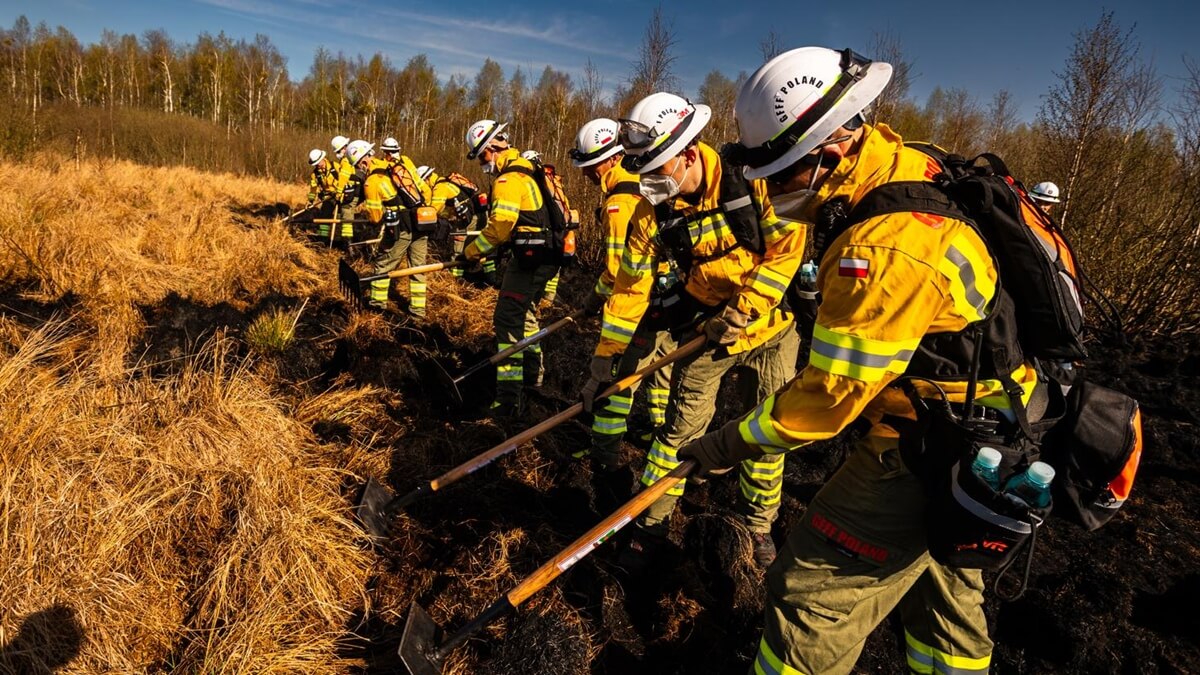 Pożar w Biebrzańskim Parku Narodowym, 21.04.2025, fot. mł. asp. Łukasz Rutkowski/Państwowa Straż Pożarna
