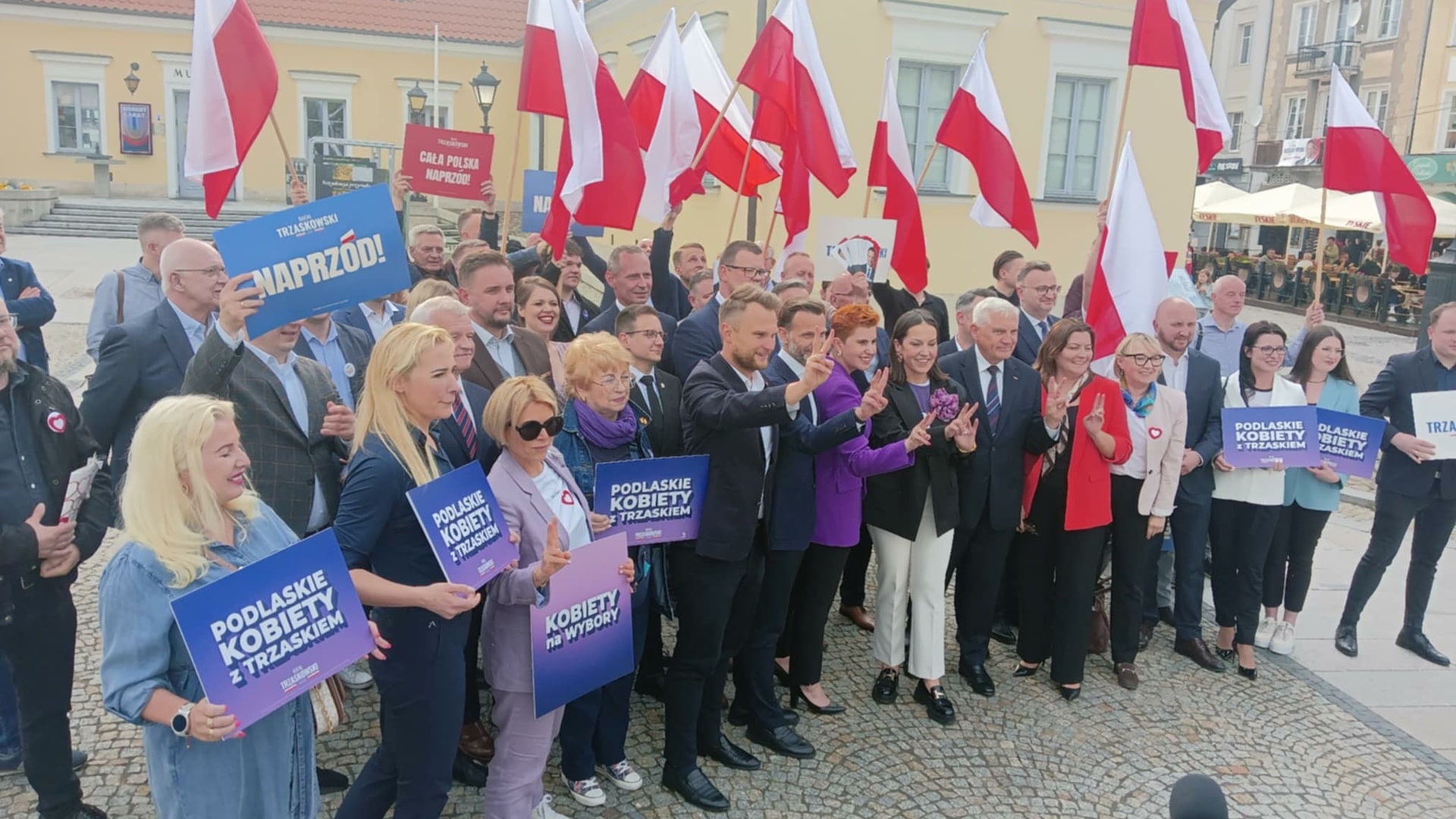 Konferencja prasowa polityków KO, Polski 2025 i PSL-u w Białymstoku, 22.05.2025, fot. Marcin Gliński