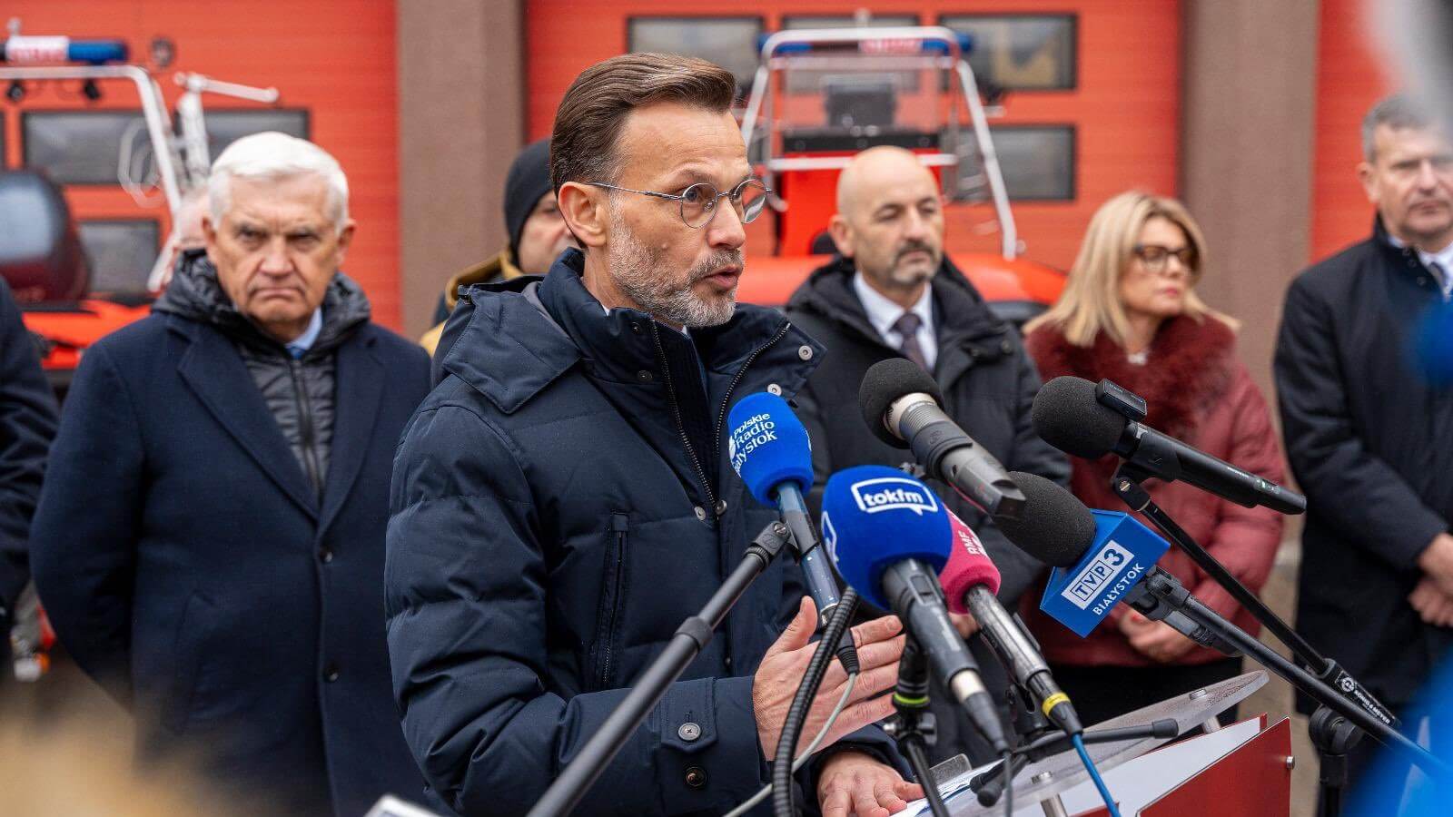 Konferencja prasowa poświęcona środkom z Programu Ochrony Ludności i Obrony Cywilnej, 3.12.2025, źródło: Krzysztof Zdanuczyk/PUW