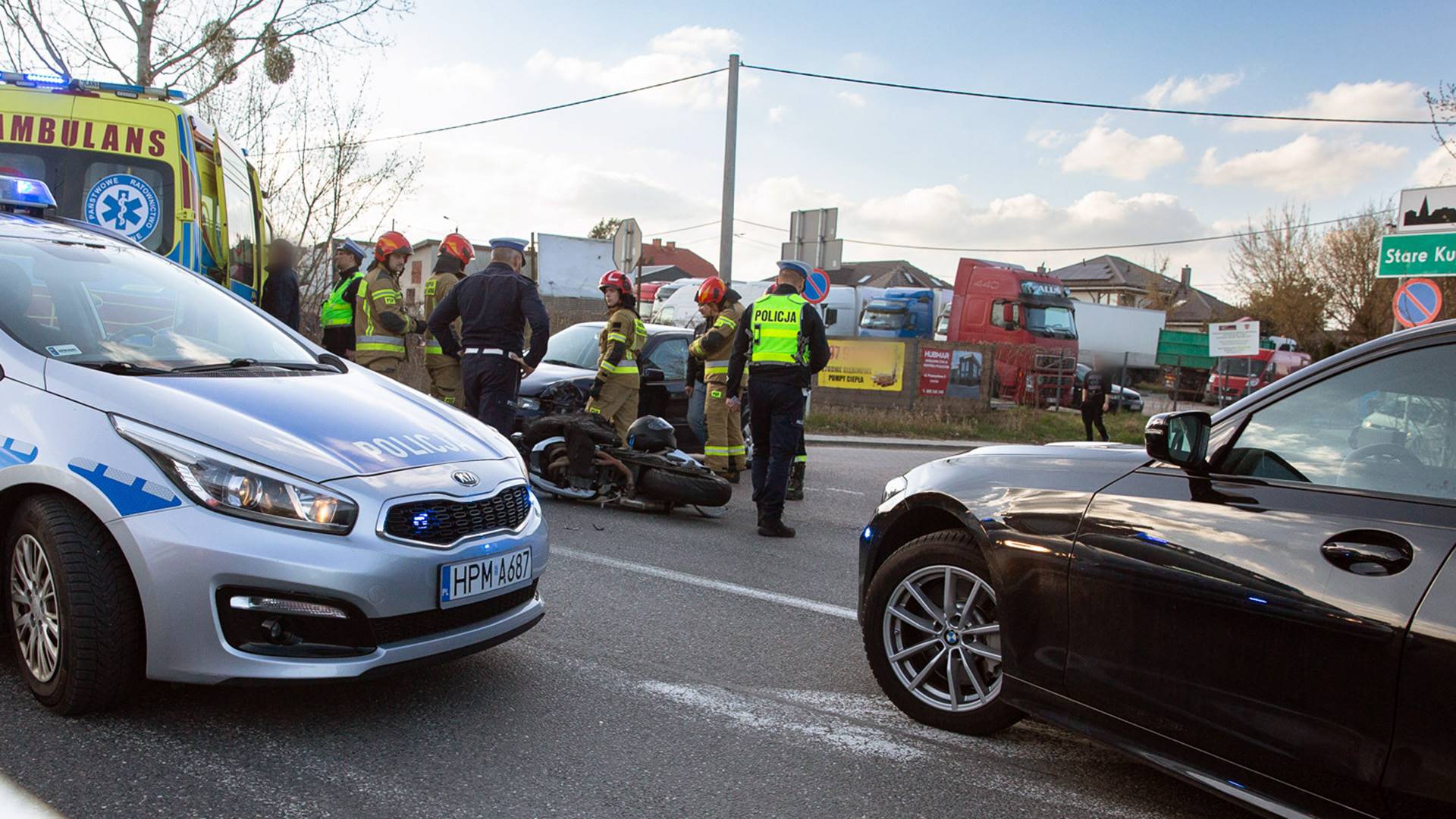 Wypadek w Janowie, 12.04.2025, fot. Paweł Wądołowski