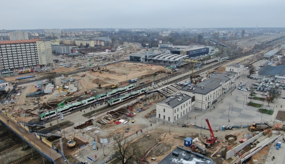 Białystok - prace budowlane na stacji, fot. Artur Lewandowski/PKP PLK S.A.