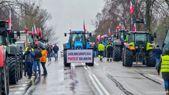 Protest rolników w Marianowie, 23.02.2024, fot. Paweł Wądołowski
