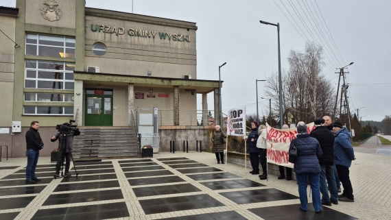 Protest ws. budowy wiatraków w Maleszach i Szpakach, 3.12.2025, fot. Marcin Gliński