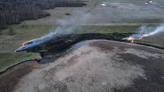 Pożar w Biebrzańskim Parku Narodowym, 15.04.2025, fot. Justyna Pińkowska/BPN