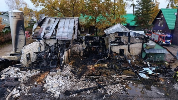 Pożar w Podlaskim Ogrodzie Botanicznym w Korycinach, 23.10.2025, fot. Przemysław Trochimiak, Łukasz Charlak/OSP Drohiczyn