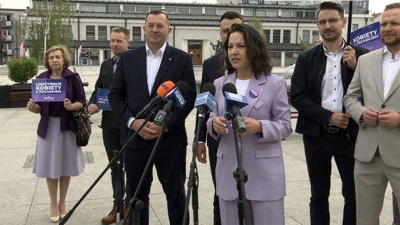 Konferencja polityków koalicji rządzącej w Łomży, 29.05.2025, fot. Paweł Wądołowski