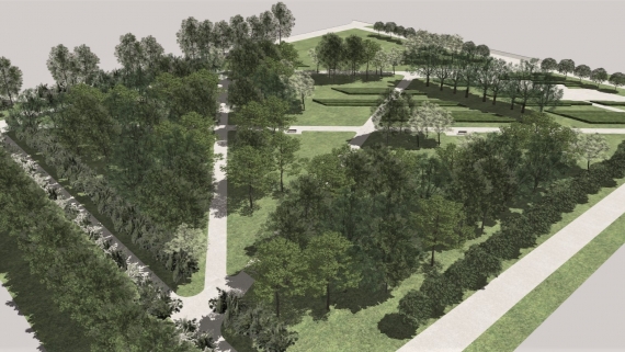 Wizualizacja parku u zbiegu ulic Świerkowej i Nowomiejskiej, 2.08.2025, fot. Urząd Miejski Suwałki