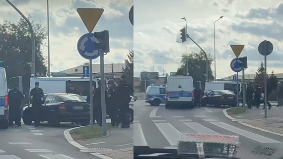 Ucieczka zakończyła się przy hotelu Turkus, 18.09.2025, fot. Kolizyjne Podlasie
