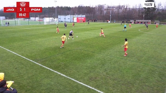 Jagiellonia Białystok - Pogoń Grodzisk Mazowiecki, źródło: JagaTV (screen YouTube)
