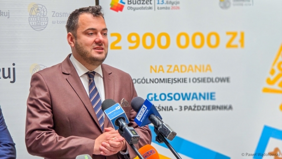 Konferencja prasowa dotycząca głosowania w Budżecie Obywatelskim 2026 w Łomży, 17.09.2025, fot. Paweł Wądołowski