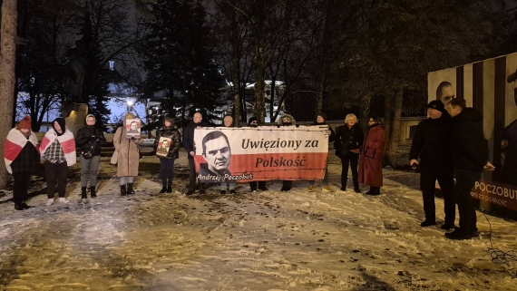 Akcja solidarnościowa z więzionym na Białorusi Andrzejem Poczobutem, 25.11.2025, fot. Joanna Sikora