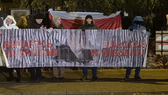 Akcji solidarności z więźniami politycznymi na Białorusi, 7.12.2025, fot. Marek Zabrocki