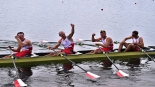 Polscy wioślarze zdobyli brązowy medal olimpijski w rywalizacji czwórek podwójnych, 31.07.2024, fot. Paweł Skraba/AZS