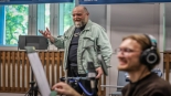 Słuchowisko "Obława" - nagranie, maj 2025, fot. Łukasz Czechyra/IPN w Olsztynie