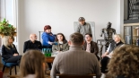 Spotkanie prasowe zapowiadające konferencję na temat nowoczesnych technologii w sztuce, 15.10.2025, fot. Krzysztof Karpiński/archiwum Akademii Teatralnej im. A. Zelwerowicza w Warszawie Filii w Białymstoku
