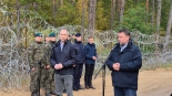 Cezary Tomczyk i Marcin Kierwiński na granicy z Białorusią, 15.10.2025, fot. Marcin Gliński