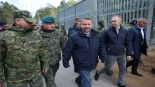 Konferencja prasowa na granicy z Białorusią w Połowcach, 15.10.2025, źródło: MSWiA