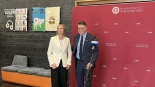 Konferencja prasowa na temat nowego kierunku na uczelni, prof. dr hab. Mariusz Popławski i dr hab. Alicja Korzeniecka-Bondar, 2.07.2025, fot. Gabriela Lasota