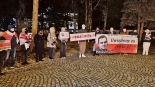 Akcja solidarnościowa z więzionym na Białorusi Andrzejem Poczobutem, 27.10.2025, fot. Marcin Mazewski