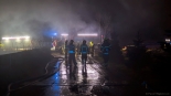 Pożar budynku gospodarczego w miejscowości Andrzejki w gminie Łomża, 28.10.2025, fot. Paweł Wądołowski