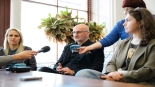 Spotkanie prasowe zapowiadające konferencję na temat nowoczesnych technologii w sztuce, 15.10.2025, fot. Krzysztof Karpiński/archiwum Akademii Teatralnej im. A. Zelwerowicza w Warszawie Filii w Białymstoku