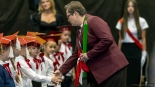 Pasowanie pierwszoklasistów przez wiceminister edukacji Katarzynę Lubnauer, 13.10.2025, fot. Paweł Wądołowski