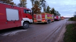 Pożar w Podlaskim Ogrodzie Botanicznym w Korycinach, 23.10.2025, fot. Przemysław Trochimiak, Łukasz Charlak/OSP Drohiczyn