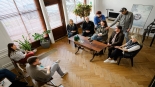 Spotkanie prasowe zapowiadające konferencję na temat nowoczesnych technologii w sztuce, 15.10.2025, fot. Krzysztof Karpiński/archiwum Akademii Teatralnej im. A. Zelwerowicza w Warszawie Filii w Białymstoku