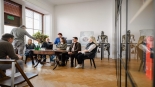 Spotkanie prasowe zapowiadające konferencję na temat nowoczesnych technologii w sztuce, 15.10.2025, fot. Krzysztof Karpiński/archiwum Akademii Teatralnej im. A. Zelwerowicza w Warszawie Filii w Białymstoku